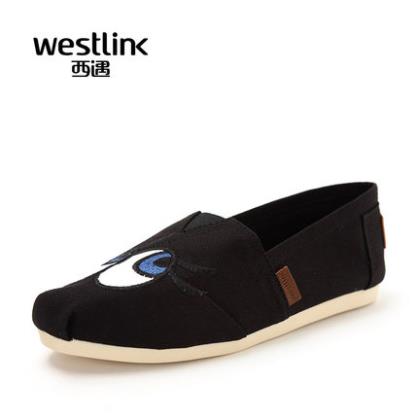 Westlink/西遇帆布鞋女夏2015秋季新款卡通可爱轻便一脚蹬女布鞋